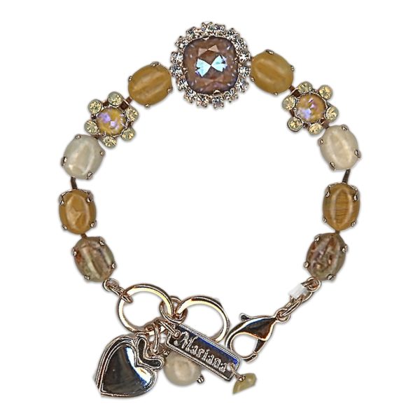 Bracelet by Mariana Woman Sophisticated Riverstone Mineral and Horizon Swarovski Crystals