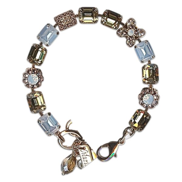 Bracelet by Mariana Woman Gorgeous Golden and Blue Swarovski Crystals