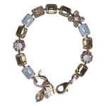 Bracelet by Mariana Woman Gorgeous Golden and Blue Swarovski Crystals - Image 2