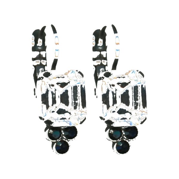 Earrings By Mariana Woman Classic Crystal and Jet Swarovski Crystals