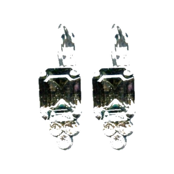 Earrings By Mariana Woman Fashionable Crystal Luminous Green and Black Diamond Swarovski Crystals