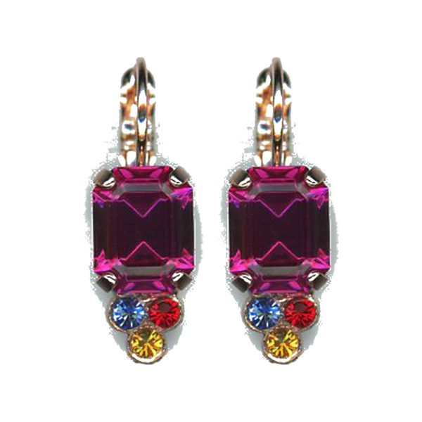 Earrings By Mariana Woman Contemporary Topaz and Turq Swarovski Crystals