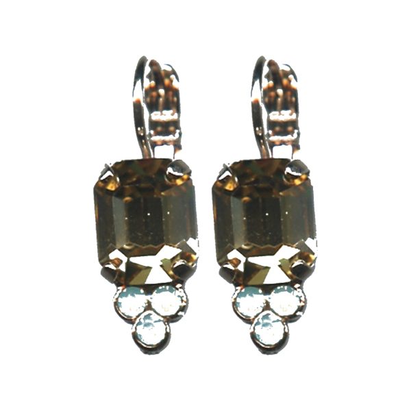 Earrings By Mariana Woman Delicate Opal and Chocolate Brown Swarovski Crystals