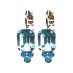 Earrings By Mariana Woman Radiant Opal and Crystals : Blues Swarovski Crystals - Image 2