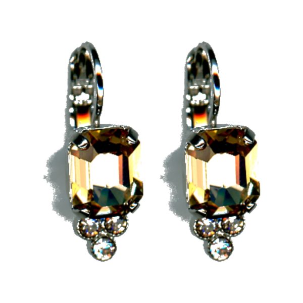 Earrings By Mariana Woman Distinctive Topaz and Crystals: Golden Shadow Swarovski Crystals
