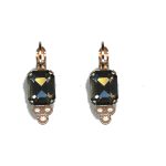 Earrings By Mariana Woman Elegant Pearl and Golden Shadow Swarovski Crystals - Image 2