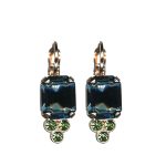 Earrings By Mariana Woman Radiant Montana Blue and Emerald and Olivine Swarovski Crystals - Image 2