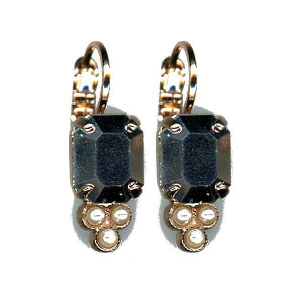 Earrings By Mariana Woman Distinctive Hematite and Jet Swarovski Crystals
