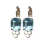 Earrings By Mariana Woman Chic Opal and Blue Quartz Swarovski Crystals - Image 2