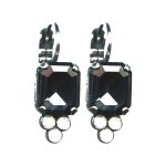 Earrings By Mariana Woman Classic Hematite and jet black Swarovski Crystals