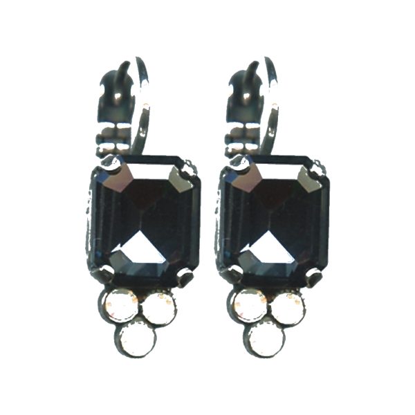 Earrings By Mariana Woman Classic Hematite and jet black Swarovski Crystals