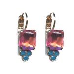 Earrings By Mariana Woman Luminous Emerald and Pink Swarovski Crystals - Image 2