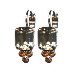 Earrings By Mariana Woman Eye-Catching Topaz and Golden Shadow Swarovski Crystals - Image 2