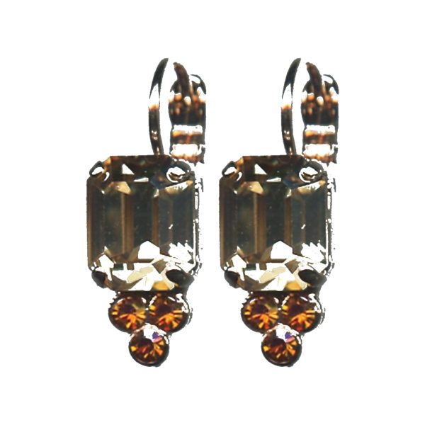 Earrings By Mariana Woman Eye-Catching Topaz and Golden Shadow Swarovski Crystals