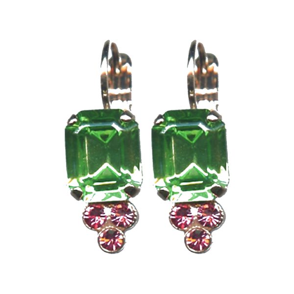 Earrings By Mariana Woman Graceful Peridot and Light Rose Swarovski Crystals