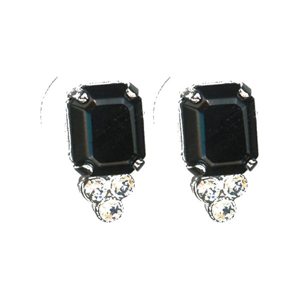 Earrings By Mariana Woman Eye-Catching Jet and Black Diamond Swarovski Crystals