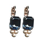 Earrings By Mariana Woman Beautiful Pearl and Montana Swarovski Crystals