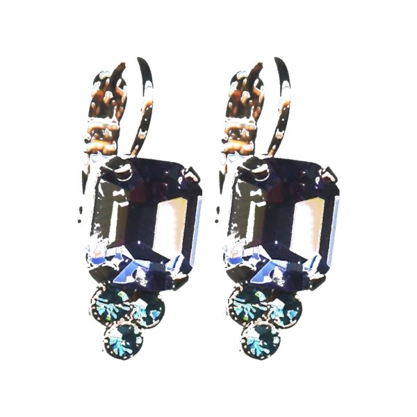 Earrings By Mariana Woman Modern Opal and Crystals: Tanzanite Swarovski Crystals