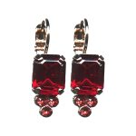 Earrings By Mariana Woman Captivating Red and Fuchsia Swarovski Crystals