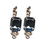 Earrings By Mariana Woman Eye-Catching Topaz and Montana Blue Swarovski Crystals - Image 2