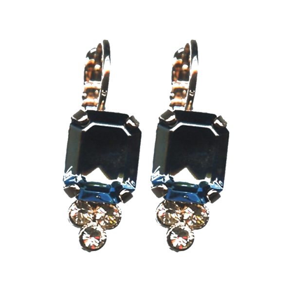 Earrings By Mariana Woman Eye-Catching Topaz and Montana Blue Swarovski Crystals