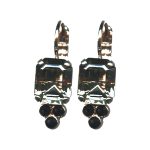 Earrings By Mariana Woman Sophisticated Bl.Diamond and Jet Swarovski Crystals
