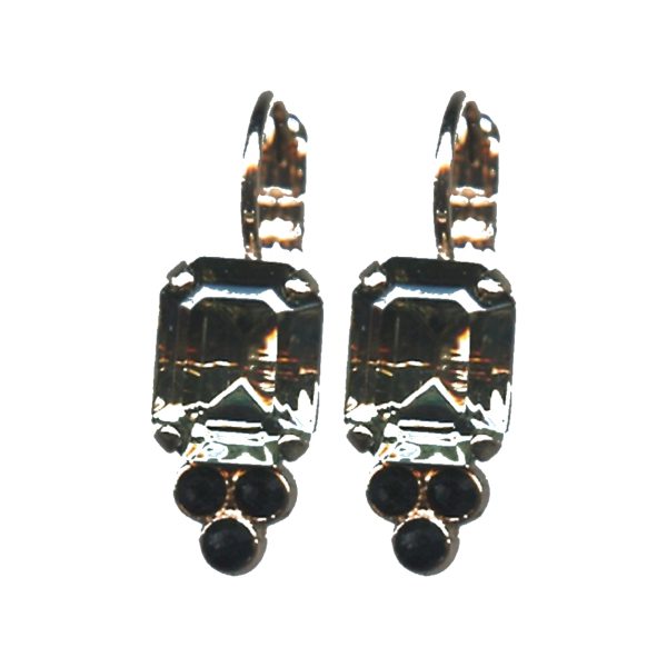 Earrings By Mariana Woman Sophisticated Bl.Diamond and Jet Swarovski Crystals