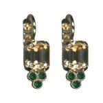 Earrings By Mariana Woman Glamorous Golden Shadow and Emerald Swarovski Crystals