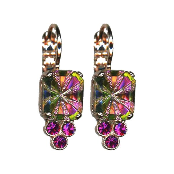 Earrings By Mariana Woman Timeless Vitrail Medium and Fuchsia Swarovski Crystals
