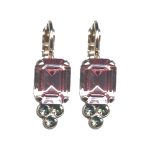 Earrings By Mariana Woman Elegant Lt.Rose and Indian Sapphir Swarovski Crystals - Image 2