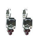 Earrings By Mariana Woman Charming Garnet and Bl.Diamond Swarovski Crystals