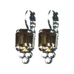 Earrings By Mariana Woman Distinctive Pearl and Blue Swarovski Crystals