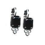 Earrings By Mariana Woman Fashionable Jet Black and Moonlight Swarovski Crystals - Image 2