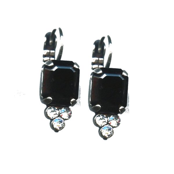 Earrings By Mariana Woman Fashionable Jet Black and Moonlight Swarovski Crystals