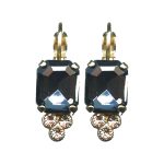 Earrings By Mariana Woman Stylish Black Diamond and Moonlight Swarovski Crystals - Image 2