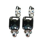 Earrings By Mariana Woman Chic Clear and Black Diamond Swarovski Crystals