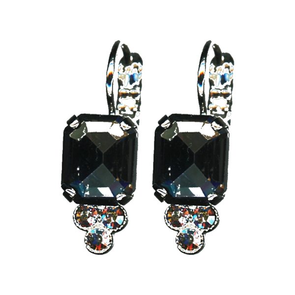 Earrings By Mariana Woman Chic Clear and Black Diamond Swarovski Crystals