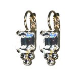 Earrings By Mariana Woman Striking Black Diamond Silver Night and Clear Swarovski Crystals - Image 2