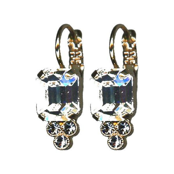Earrings By Mariana Woman Striking Black Diamond Silver Night and Clear Swarovski Crystals