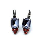 Earrings by Mariana Woman Alluring Red and Tanzanite Swarovski Crystals