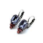 Earrings by Mariana Woman Alluring Red and Tanzanite Swarovski Crystals - Image 3