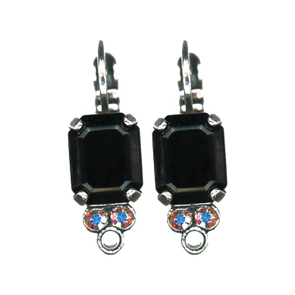Earrings By Mariana Woman Striking Opal and Crystals: Jet(Black) Swarovski Crystals