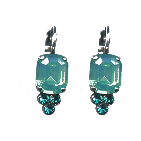 Earrings By Mariana Woman Luminous Pearl and 229 (blue zircon) Swarovski Crystals