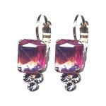 Earrings By Mariana Woman Striking Pink Swarovski Crystals - Image 2