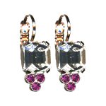 Earrings By Mariana Woman Lovely Moonlight and Fuchsia Swarovski Crystals