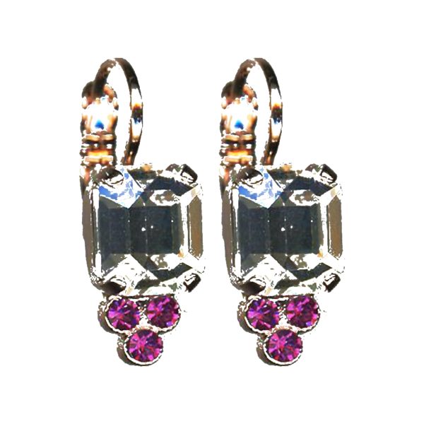 Earrings By Mariana Woman Lovely Moonlight and Fuchsia Swarovski Crystals