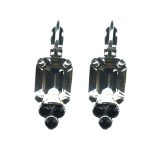 Earrings By Mariana Woman Romantic Black Diamonds and Jet Black Swarovski Crystals