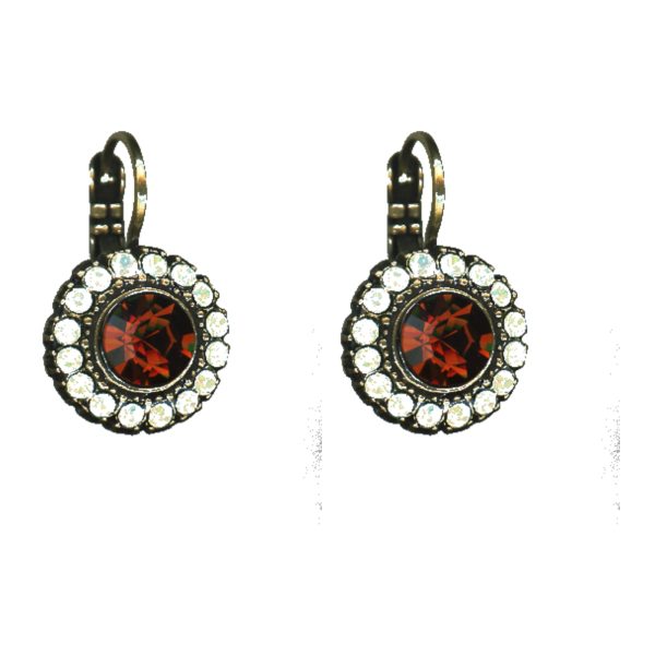 Earrings By Mariana Woman Glamorous Opal and Chocolate Brown Swarovski Crystals