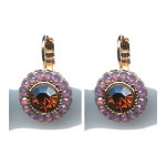 Earrings By Mariana Woman Glamorous Opal and Dark Topaz Swarovski Crystals