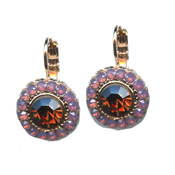 Earrings By Mariana Woman Glamorous Opal and Dark Topaz Swarovski Crystals